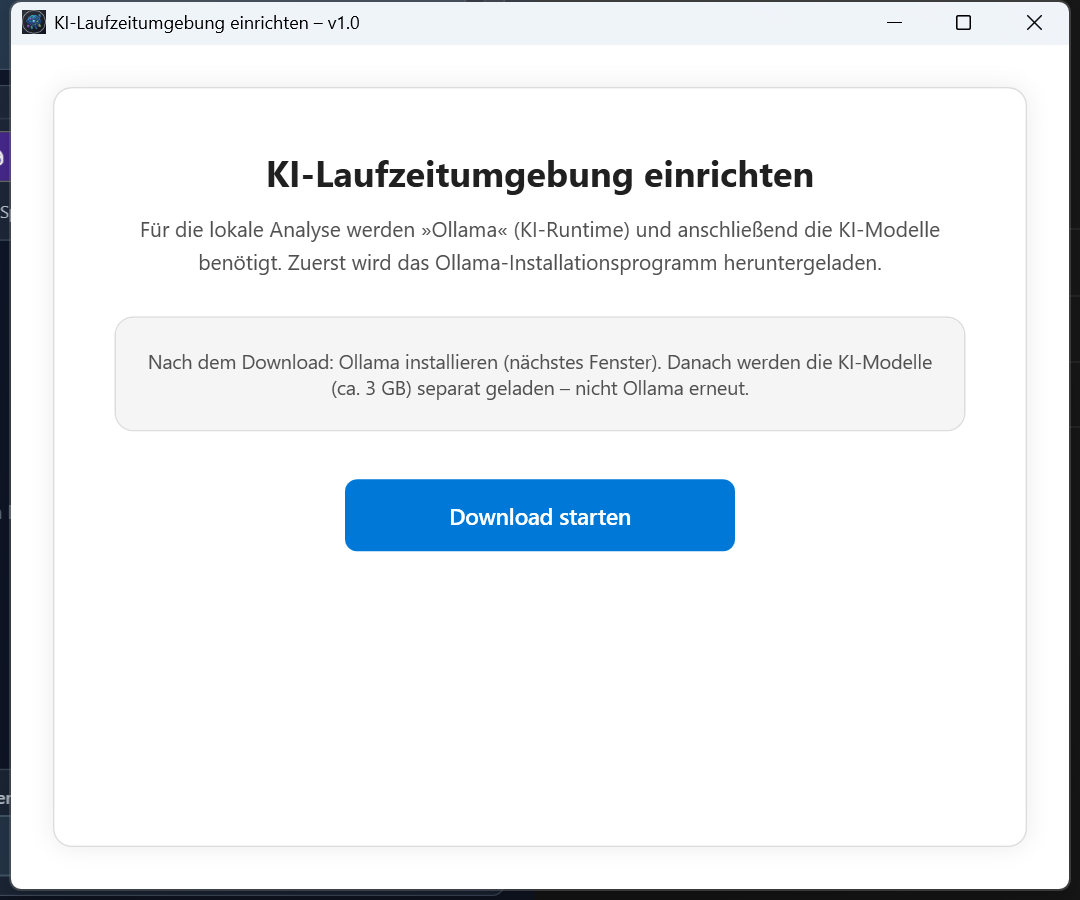 Ersteinrichtung: Ollama und KI-Modell